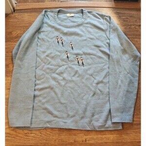 VTG 80s Neiman Marcus Bicycle Race Sweatshirt Sweater Men's Medium Acrylic Blue